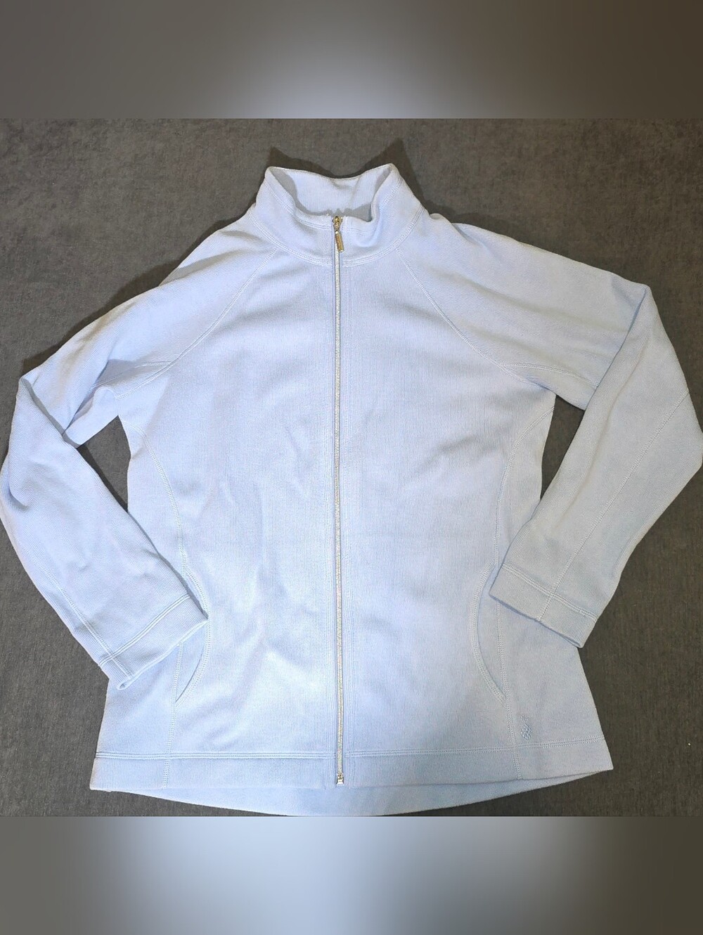 Tommy Bahama Light Blue Full Zip Sweatshirt Jacket Embroidered Size Large L
